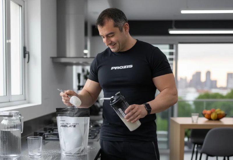 Jesus Varela con suplementación deportiva de proteina real whey